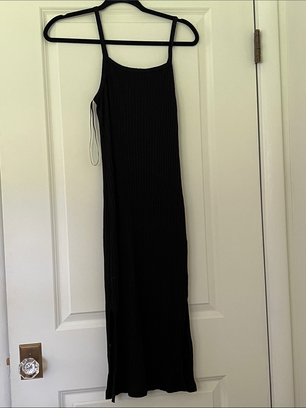 LNA Black Ribbed Knit Dress